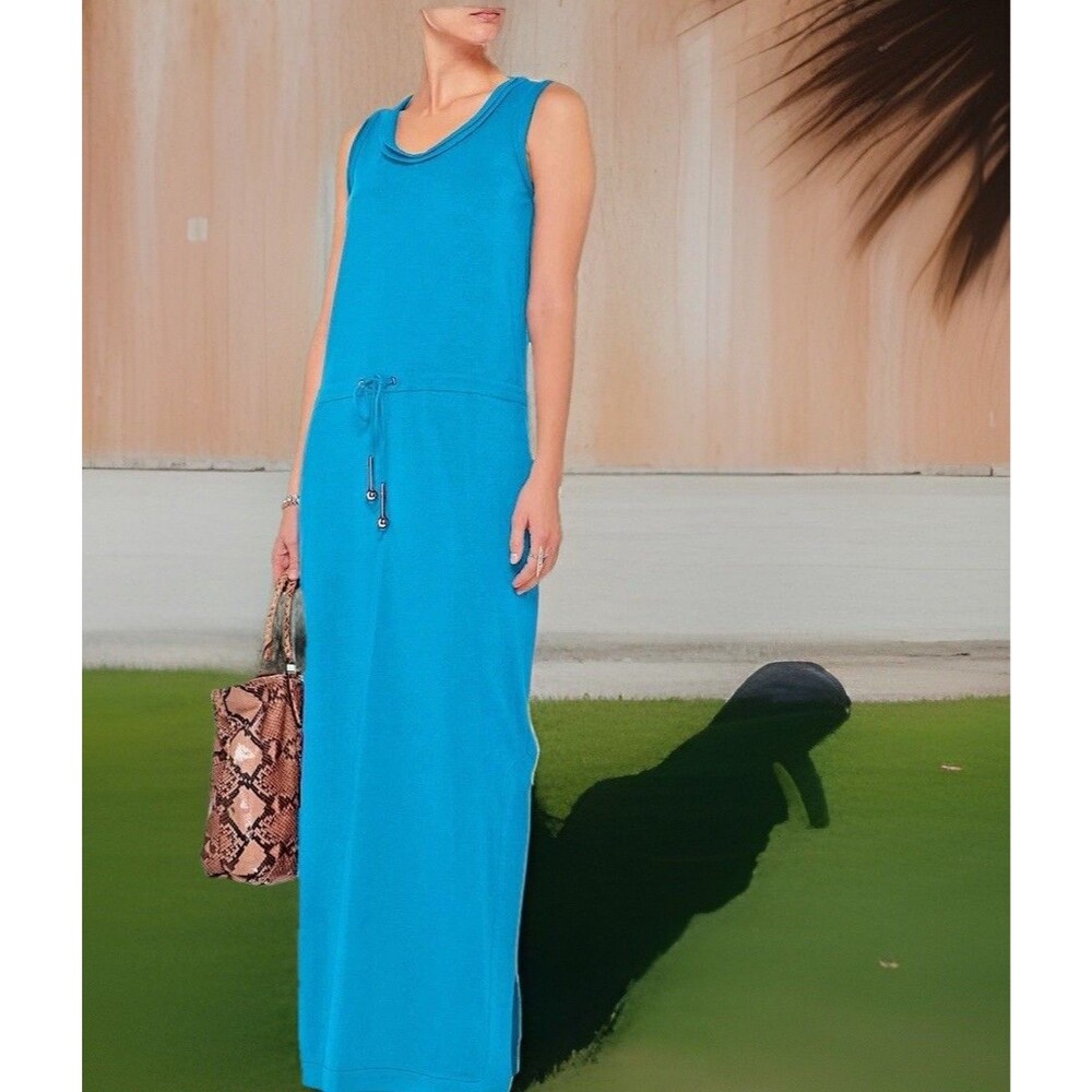 Diane Von Furstenberg DVF Women's Size S Rae Paradise Blue Jersey Maxi Dress NWT